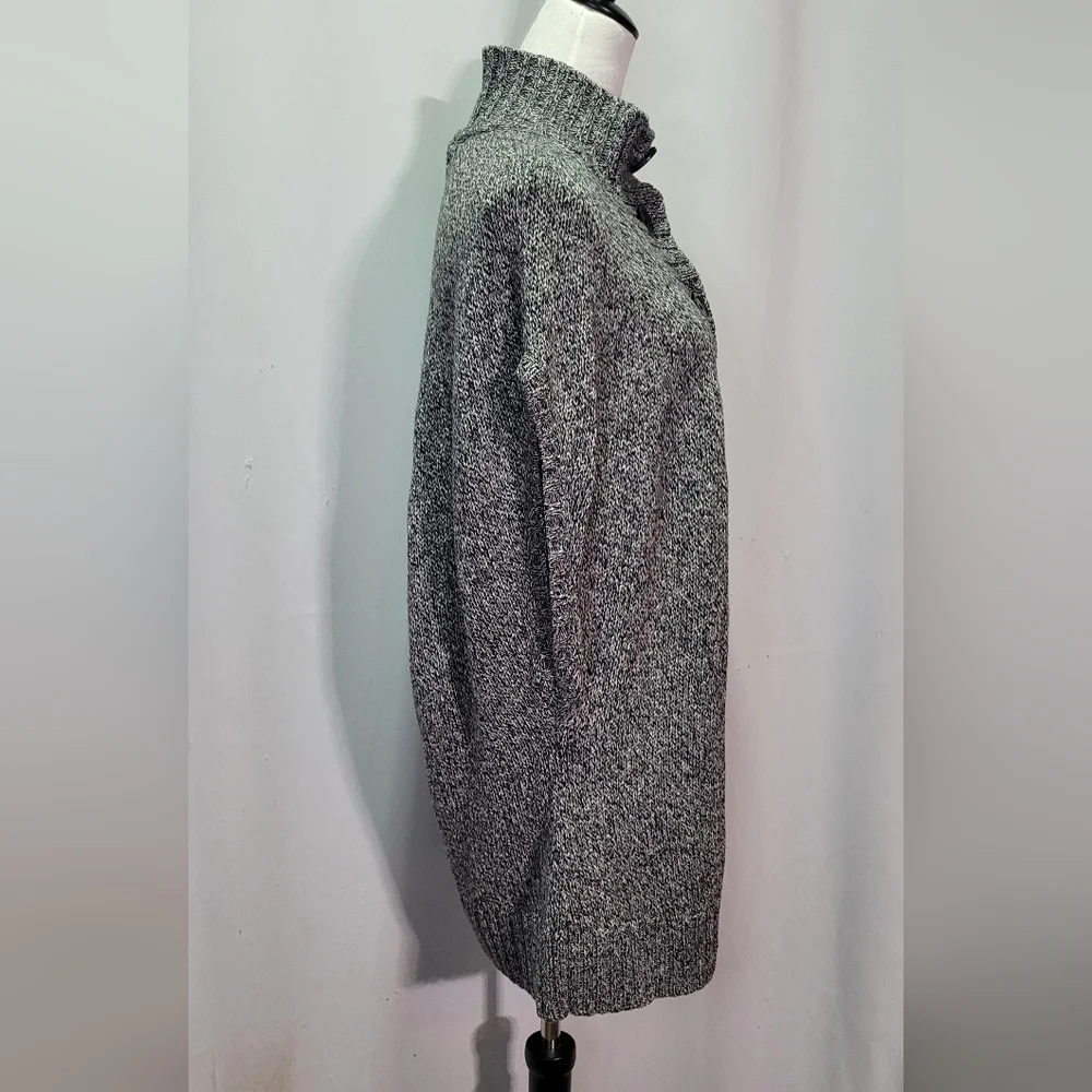 Worthington Women's Gray Turtle Neck Short Sleeve Knit Cardigan Sweater Size 1X - Picture 7 of 12